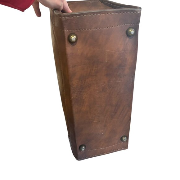 Vtg Stradellina Brown Leather Salesman Briefcase Hardcase Structured Bag Travel - Picture 10 of 10